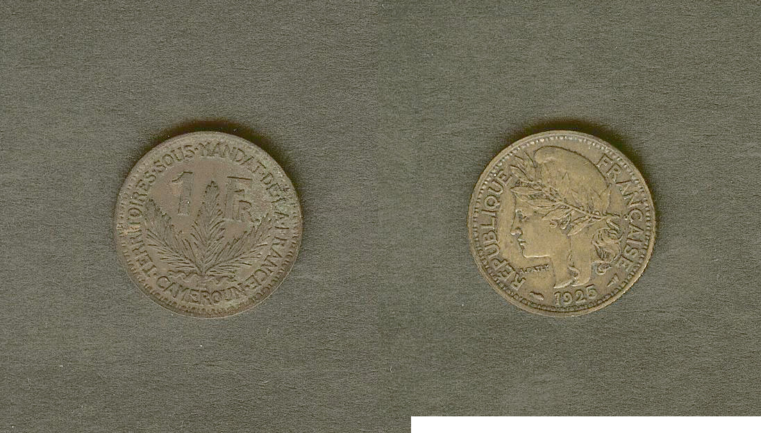 CAMEROUN - TERRITOIRES SOUS MANDAT FRANÇAIS 1 Franc 1925 Paris S